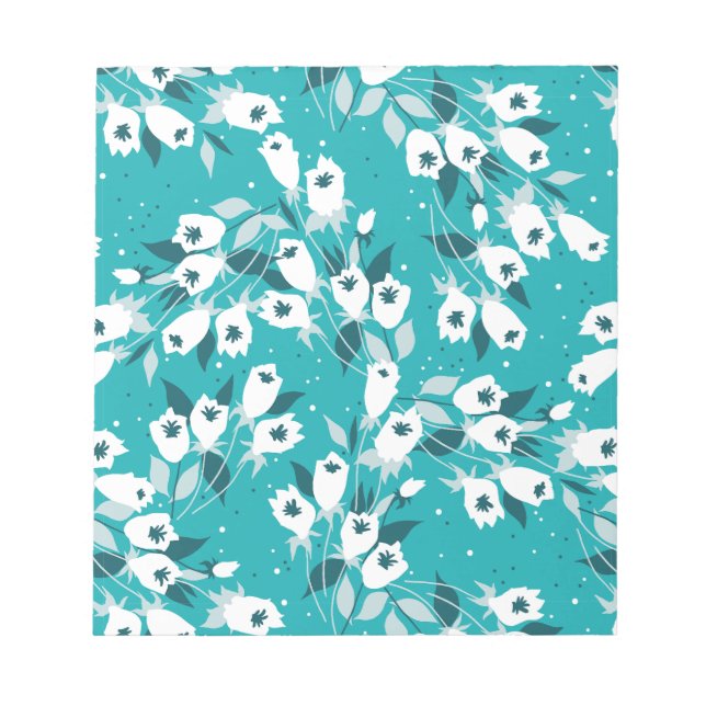 Elegant Tulip Flower Pattern Botanical Art Design Notepad (Front)