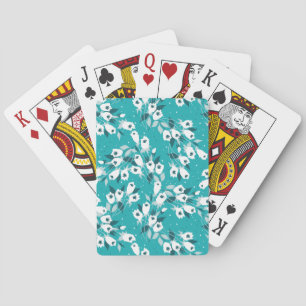 Elegant Tulip Flower Pattern Botanical Art Design Playing Cards