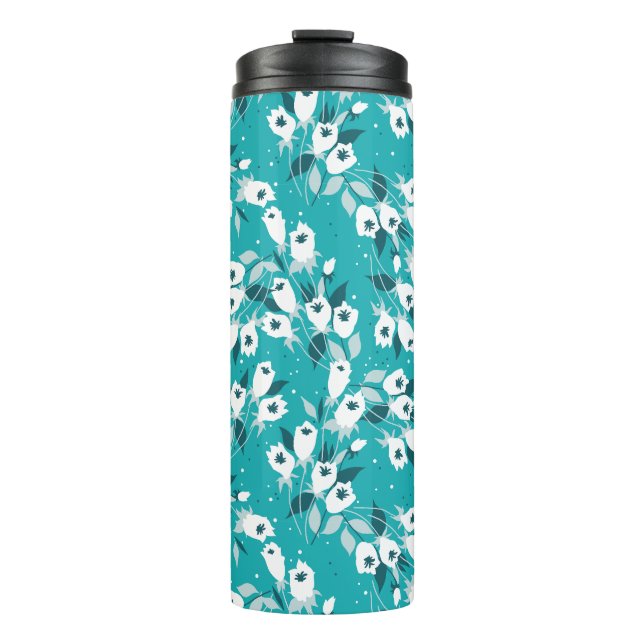 Elegant Tulip Flower Pattern Botanical Art Design Thermal Tumbler (Front)