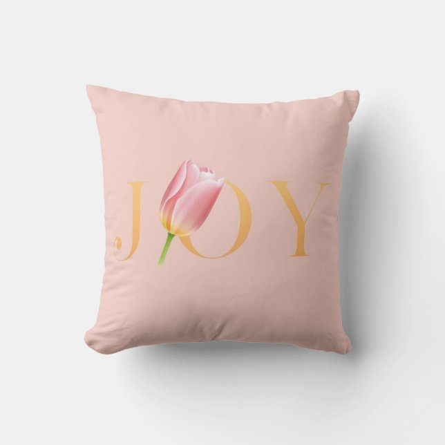 Elegant Tulip Joy Spring Throw Pillow (Front)
