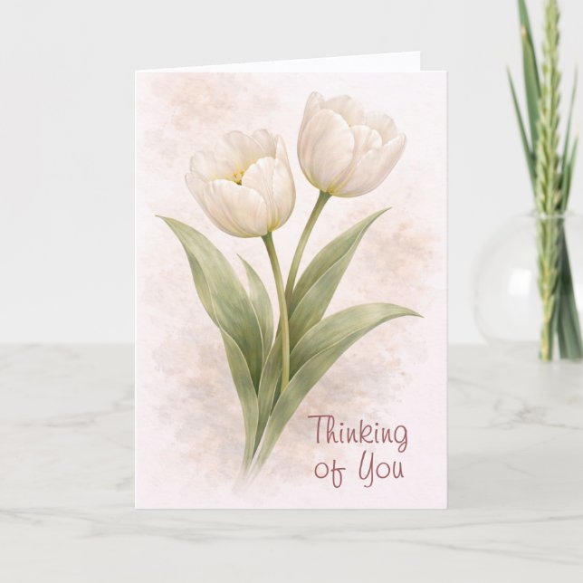 Elegant Tulips Thinking Of You Card (Front)