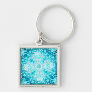 Elegant Turquoise Aqua Blue Crystal Key Ring