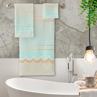 Elegant Turquoise Beach Bath Towel Set