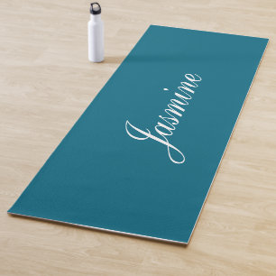 Elegant Turquoise Blue Personalised Yoga Mat