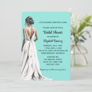 Elegant Turquoise Bridal Shower Invitation