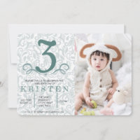 Elegant turquoise damask birthday party