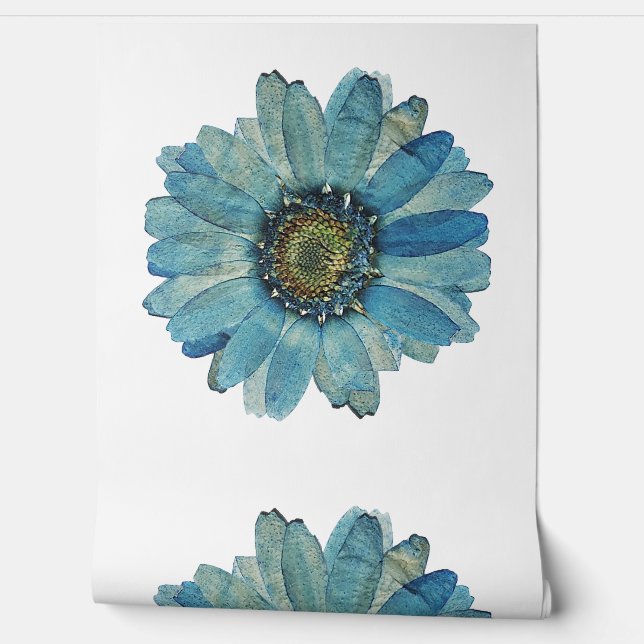 Elegant Turquoise Flower Wallpaper (Unrolling)