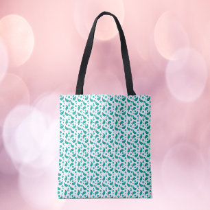 Elegant Turquoise Green Blue Bohemian Paisley Tote Bag