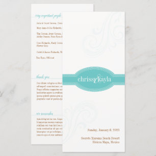Elegant Turquoise Invitation, Caroline Wedding