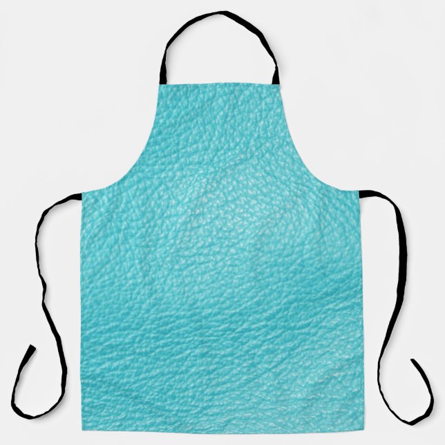Elegant Turquoise Leather Texture Apron (Front)