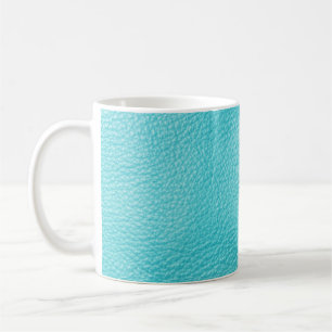 Elegant Turquoise Leather Texture Coffee Mug