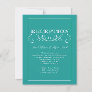 Elegant Turquoise Reception Invitation