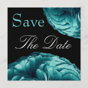 Elegant Turquoise Rose Wedding Save the Date