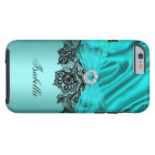 Elegant Turquoise Teal Blue Jewel Black Lace 2