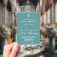 Elegant Turquoise Teal & Silver Catholic Wedding