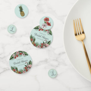 Elegant Turquoise Tropical Bridal Shower Confetti