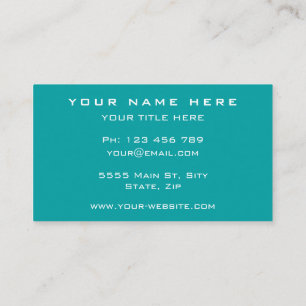 Elegant Turquoise White - Modern Professional - Business Card