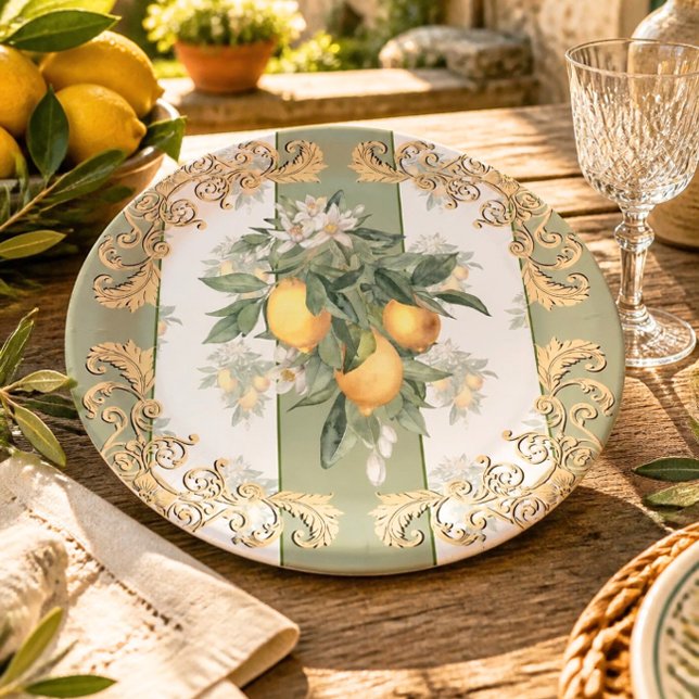 Elegant Tuscan Lemon Tableware  Paper Plate (Creator Uploaded)