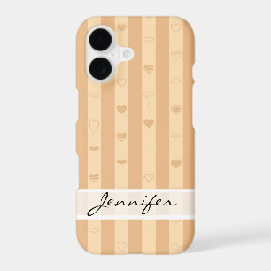 Elegant Tuscan Stripes Modern Heart Pattern