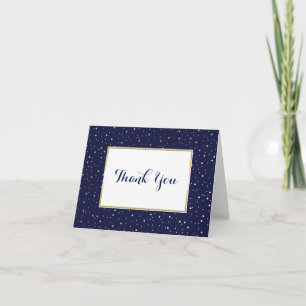 Elegant Twinkle Stars Midnight Blue Thank You Card