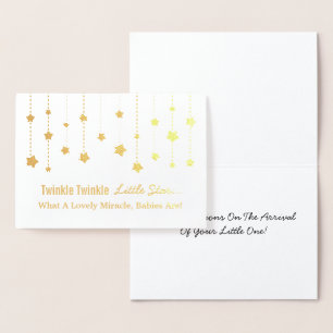 Elegant Twinkle Twinkle Little Star Gold Foil Card
