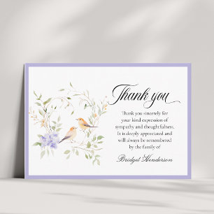 Elegant Two Birds Funeral Thank You Card