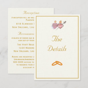 Elegant Two Hearts Catholic Wedding  Enclosure Card