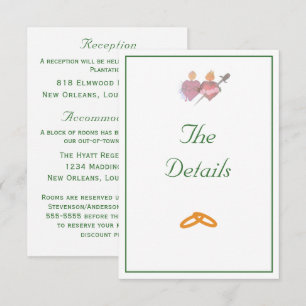 Elegant Two Hearts Catholic Wedding Enclosure Card