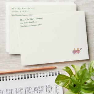 Elegant Two Hearts Catholic Wedding Invitation Envelope