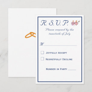 Elegant Two Hearts Catholic Wedding RSVP Card