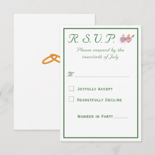 Elegant Two Hearts Catholic Wedding RSVP Card