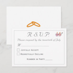 Elegant Two Hearts Catholic Wedding RSVP Card