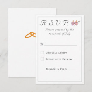 Elegant Two Hearts Catholic Wedding RSVP Card