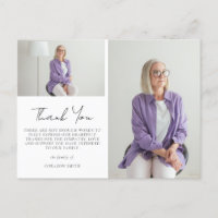 Elegant Two Photo Sympathy Funeral Thank You