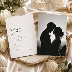 Elegant Two-Sided Wedding Thank You Card