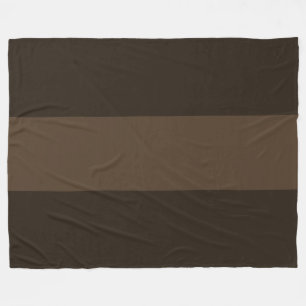 Elegant Two Tone Chocolate Brown Wide Stripes Fleece Blanket