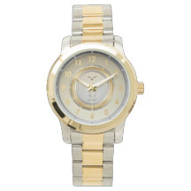 Elegant Two-Tone Gold & Silver Metal Wristwatch