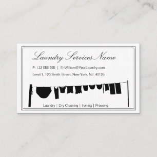 Elegant Two Tone Laundry Services Business Card