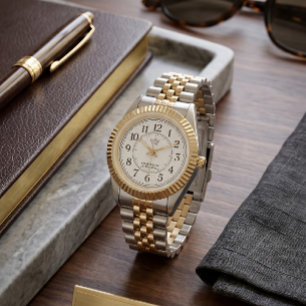 Elegant Two-Tone Metal Watch with Fluted Bezel
