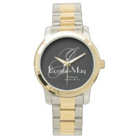 Elegant Two-Tone Monogram & Name Bridesmaid Gift