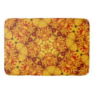 Elegant Two-Tone Red Gold Monsella Tulip Bath Mat