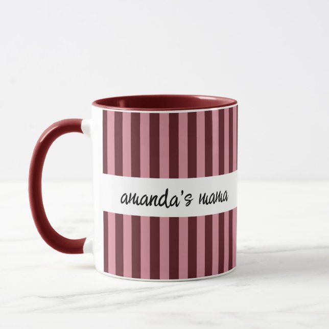 Elegant Two Tone Vertical Stripes Mug (Left)