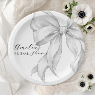 Elegant, tying the knot bridal showePlato de papel Paper Plate
