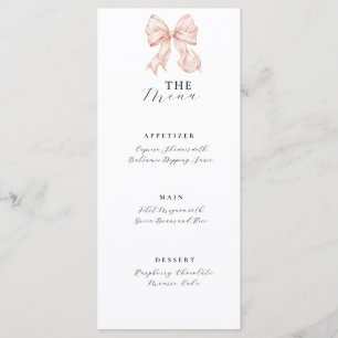 Elegant, tying the Pink Bow bridal shower Menu