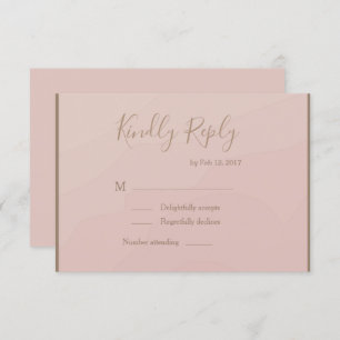 Elegant type blush coral watercolor wedding rsvp invitation