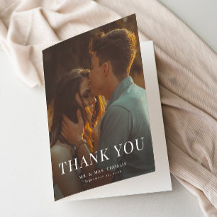 Elegant Type Minimal Photo Thank You Card