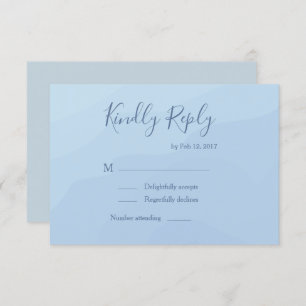 Elegant type pastel blue watercolor wedding rsvp invitation