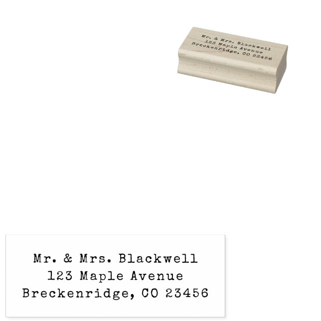 Elegant Typewriter Rubber Stamp (Stamped)