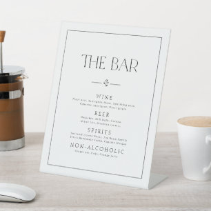 Elegant Typograph Minimalist Wedding Bar Menu Sign