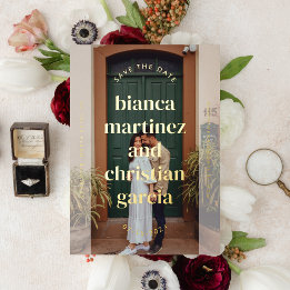 Elegant Typographic Names Full Photo Save The Date